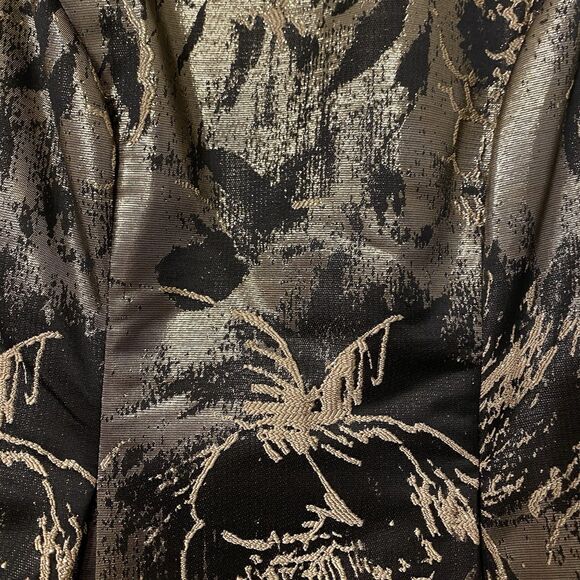 Aidan Mattox Fit & Flare Midi Dress 10 Floral Metallic Party Wedding Fairy Glam - Picture 10 of 10